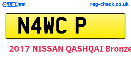 N4WCP are the vehicle registration plates.