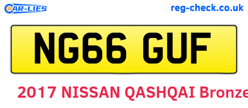 NG66GUF are the vehicle registration plates.