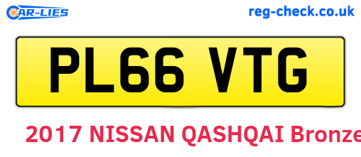 PL66VTG are the vehicle registration plates.