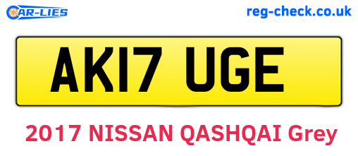 AK17UGE are the vehicle registration plates.