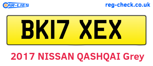 BK17XEX are the vehicle registration plates.
