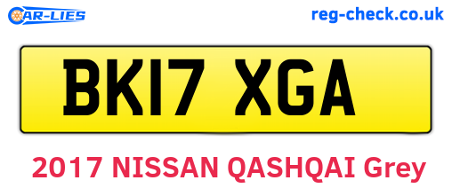 BK17XGA are the vehicle registration plates.