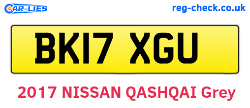 BK17XGU are the vehicle registration plates.