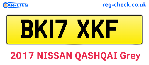BK17XKF are the vehicle registration plates.