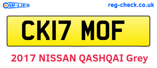 CK17MOF are the vehicle registration plates.