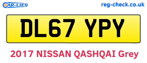 DL67YPY are the vehicle registration plates.