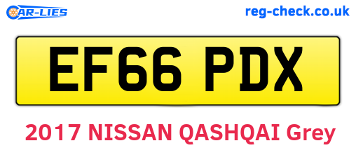 EF66PDX are the vehicle registration plates.