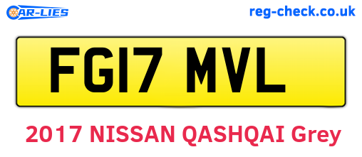 FG17MVL are the vehicle registration plates.