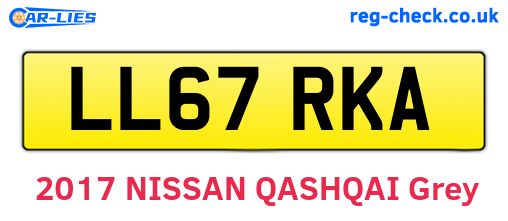 LL67RKA are the vehicle registration plates.