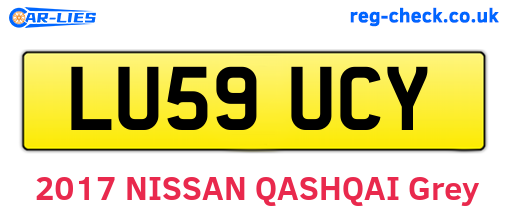 LU59UCY are the vehicle registration plates.