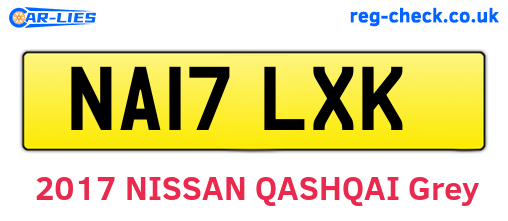 NA17LXK are the vehicle registration plates.