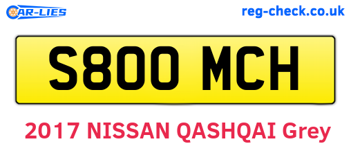 S800MCH are the vehicle registration plates.