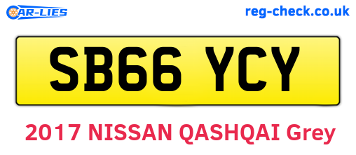 SB66YCY are the vehicle registration plates.
