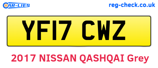 YF17CWZ are the vehicle registration plates.