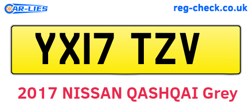 YX17TZV are the vehicle registration plates.