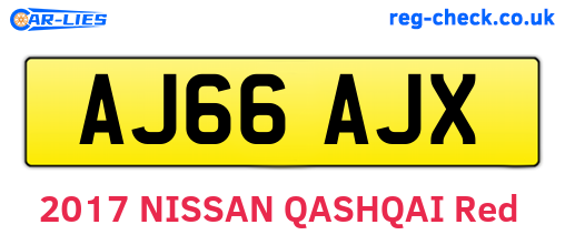 AJ66AJX are the vehicle registration plates.