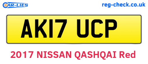 AK17UCP are the vehicle registration plates.