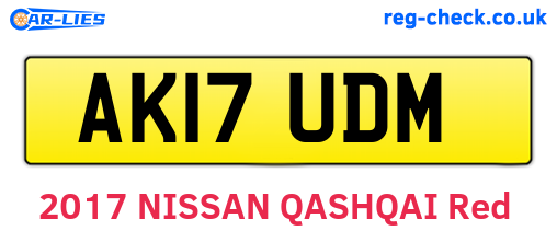 AK17UDM are the vehicle registration plates.