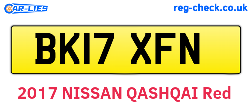 BK17XFN are the vehicle registration plates.