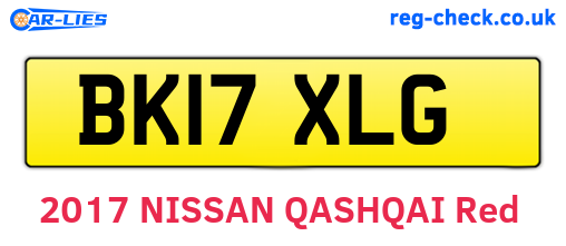 BK17XLG are the vehicle registration plates.