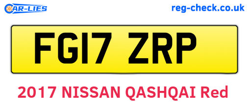 FG17ZRP are the vehicle registration plates.