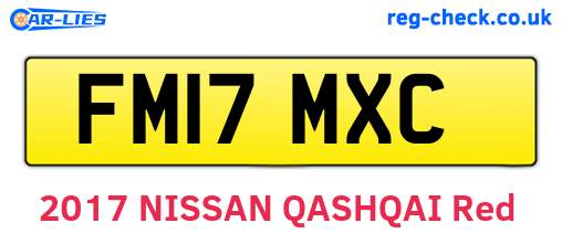 FM17MXC are the vehicle registration plates.