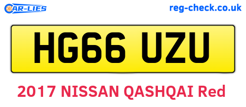 HG66UZU are the vehicle registration plates.