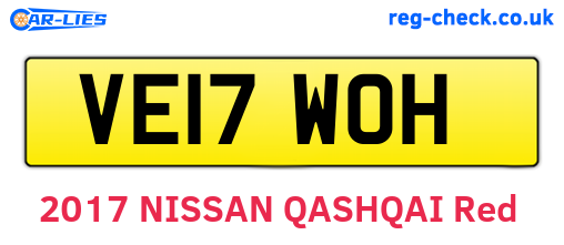 VE17WOH are the vehicle registration plates.