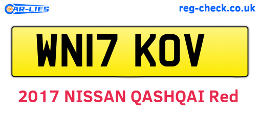 WN17KOV are the vehicle registration plates.