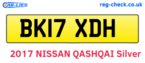 BK17XDH are the vehicle registration plates.