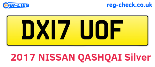 DX17UOF are the vehicle registration plates.