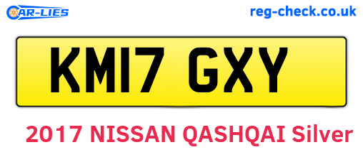 KM17GXY are the vehicle registration plates.