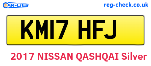 KM17HFJ are the vehicle registration plates.