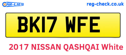 BK17WFE are the vehicle registration plates.
