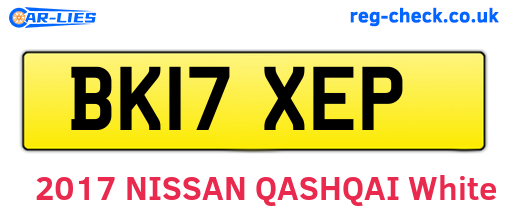 BK17XEP are the vehicle registration plates.