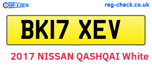 BK17XEV are the vehicle registration plates.