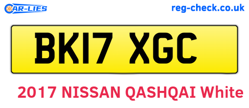 BK17XGC are the vehicle registration plates.