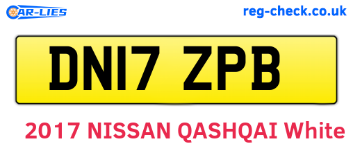 DN17ZPB are the vehicle registration plates.