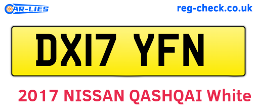 DX17YFN are the vehicle registration plates.