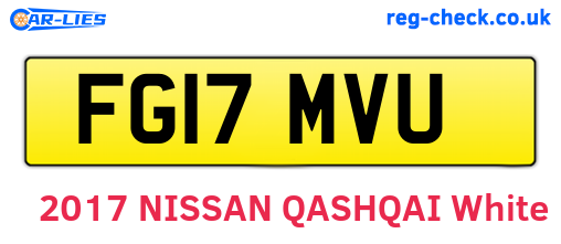 FG17MVU are the vehicle registration plates.