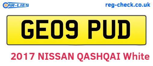 GE09PUD are the vehicle registration plates.
