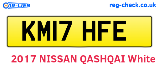 KM17HFE are the vehicle registration plates.