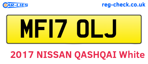 MF17OLJ are the vehicle registration plates.