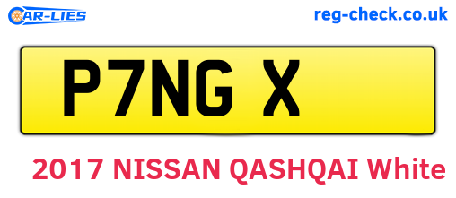 P7NGX are the vehicle registration plates.