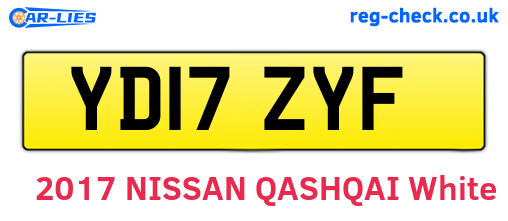 YD17ZYF are the vehicle registration plates.