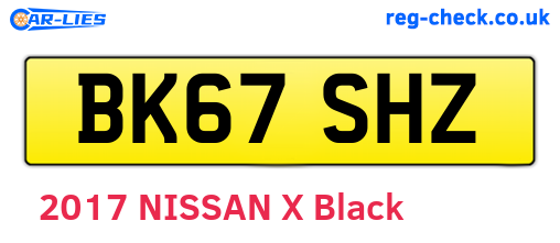 BK67SHZ are the vehicle registration plates.
