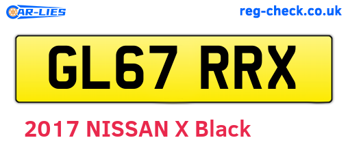GL67RRX are the vehicle registration plates.