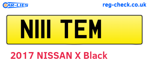 N111TEM are the vehicle registration plates.