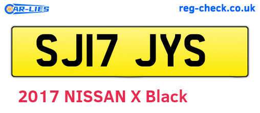 SJ17JYS are the vehicle registration plates.