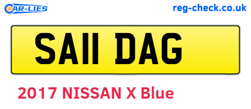 SA11DAG are the vehicle registration plates.